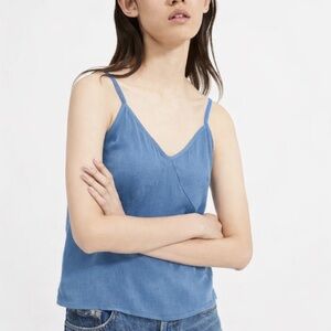 Light Blue Everlane The Clean Silk Charmeuse Cami